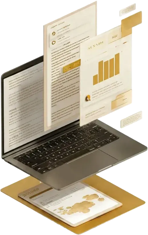Mapa Financeiro™ aberto em um notebook